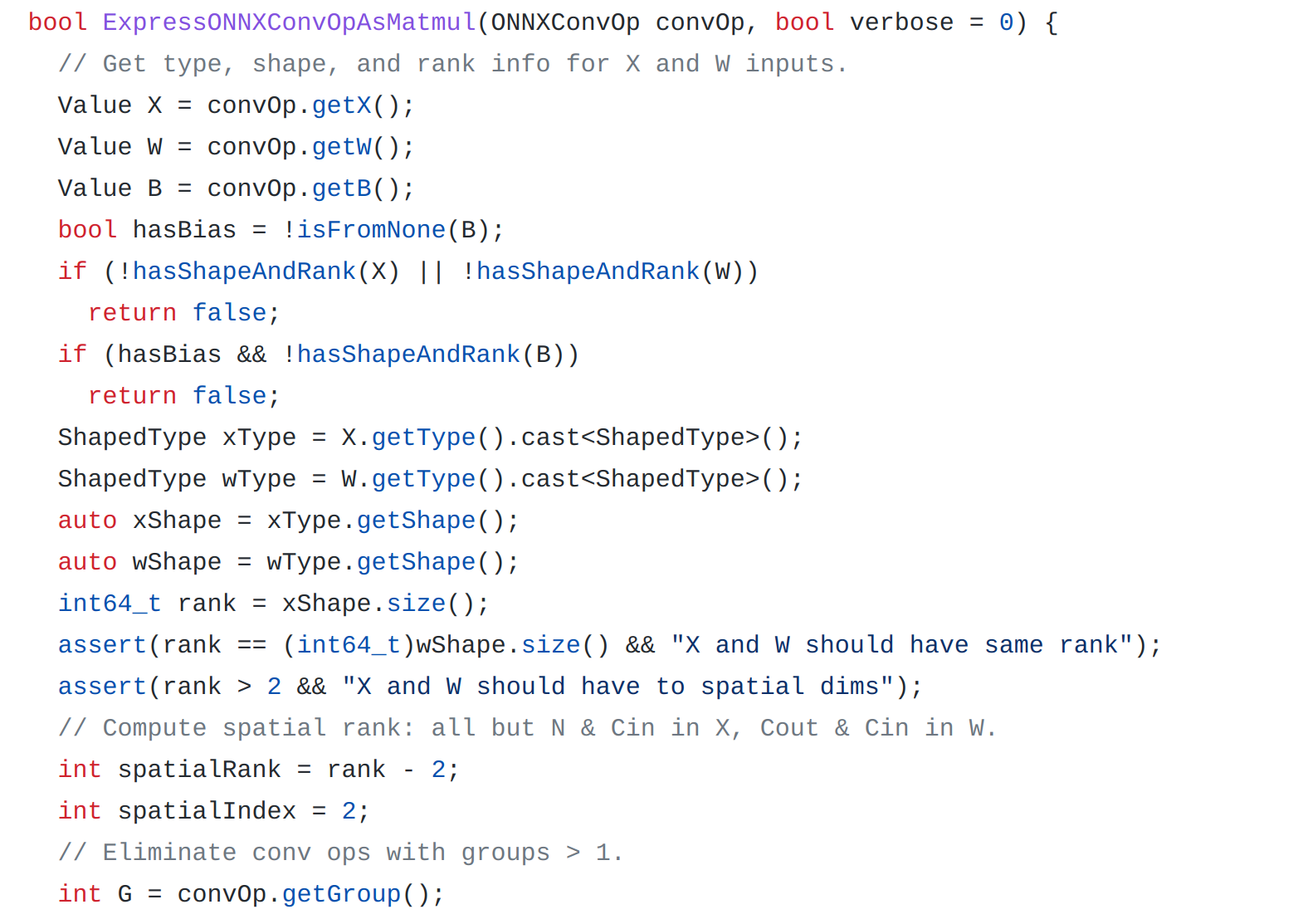 https://github.com/onnx/onnx-mlir/blob/6278fd386b58b2e7046e17766a4803f28f2b7251/src/Transform/ONNX/ConvOpt.cpp